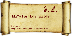 Höfler László névjegykártya