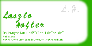 laszlo hofler business card